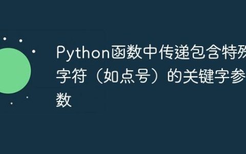Python函数中传递包含特殊字符（如点号）的关键字参数
