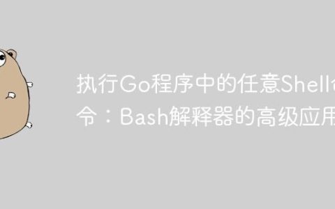 执行Go程序中的任意Shell命令：Bash解释器的高级应用