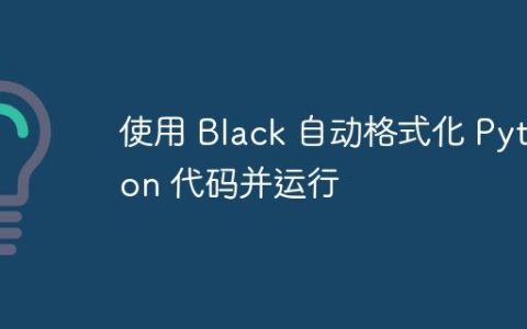 使用 Black 自动格式化 Python 代码并运行