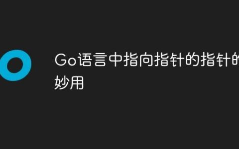 Go语言中指向指针的指针的妙用