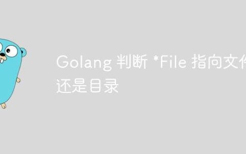 Golang 判断 *File 指向文件还是目录