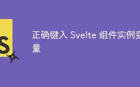 正确键入 Svelte 组件实例变量