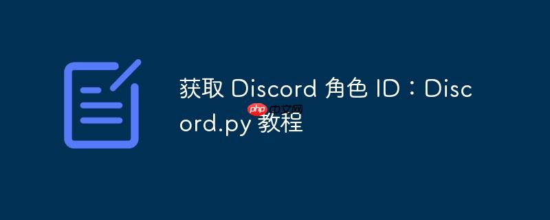 获取 discord 角色 id:discord.py 教程