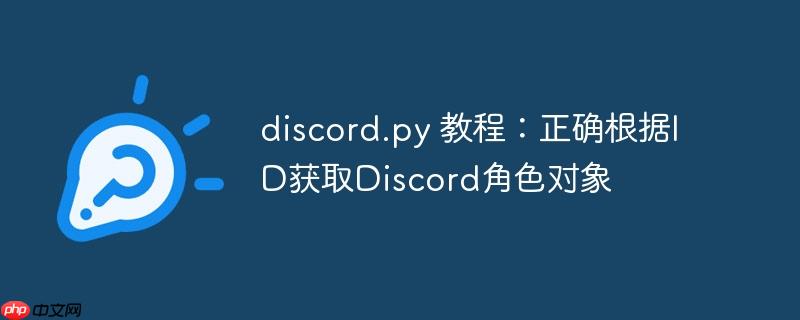 discord.py 教程:正确根据ID获取Discord角色对象
