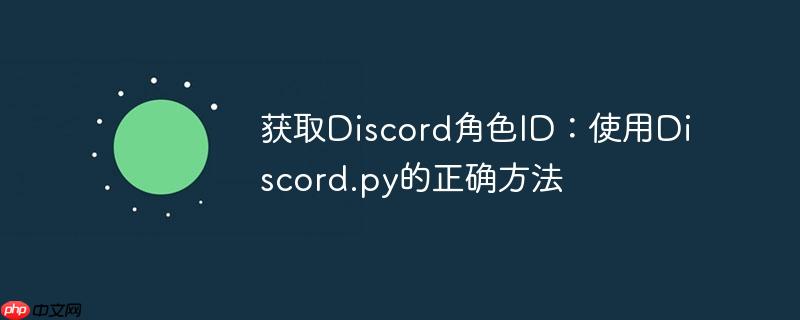 获取discord角色id:使用discord.py的正确方法