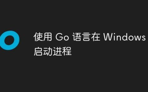 使用 Go 语言在 Windows 上启动进程