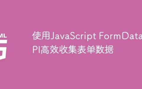 使用JavaScript FormData API高效收集表单数据