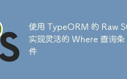 使用 TypeORM 的 Raw SQL 实现灵活的 Where 查询条件