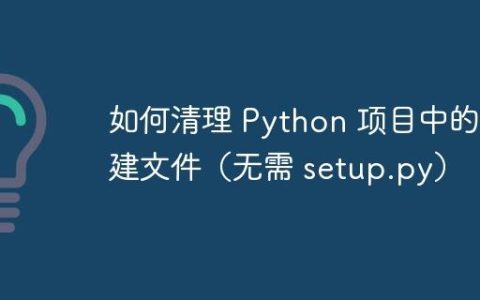 如何清理 Python 项目中的构建文件（无需 setup.py）