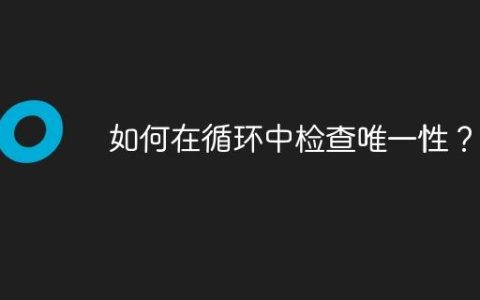 如何在循环中检查唯一性？
