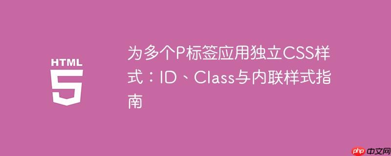 为多个P标签应用独立CSS样式:ID、Class与内联样式指南