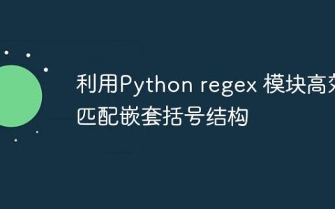 利用Python regex 模块高效匹配嵌套括号结构