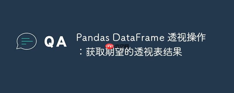 pandas dataframe 透视操作:获取期望的透视表结果