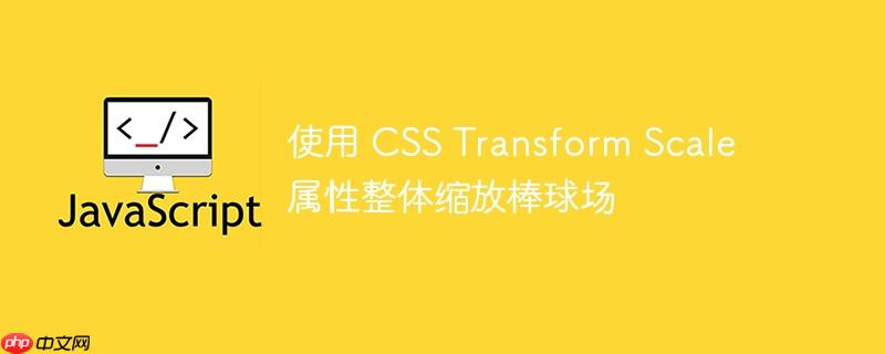使用 css transform scale 属性整体缩放棒球场