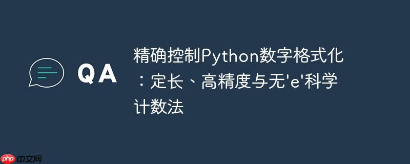 精确控制python数字格式化:定长、高精度与无'e'科学计数法