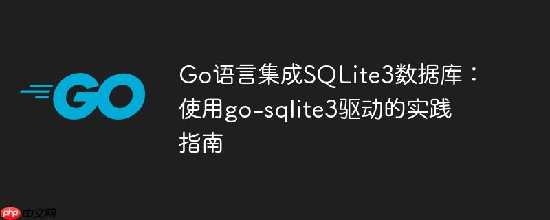 Go语言集成SQLite3数据库：使用go-sqlite3驱动的实践指南