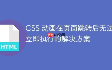 CSS 动画在页面跳转后无法立即执行的解决方案