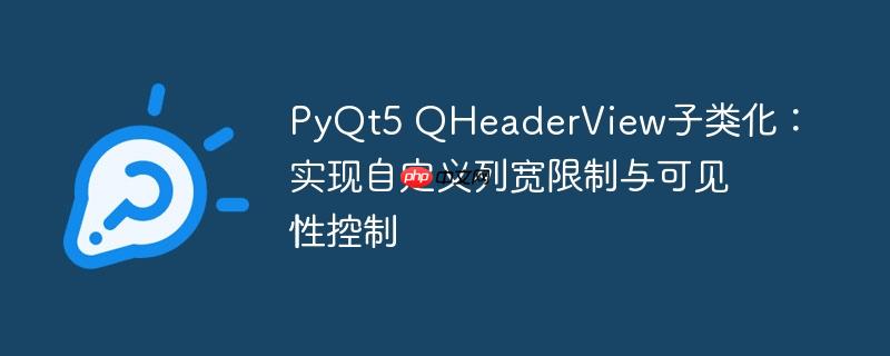 PyQt5 QHeaderView子类化:实现自定义列宽限制与可见性控制