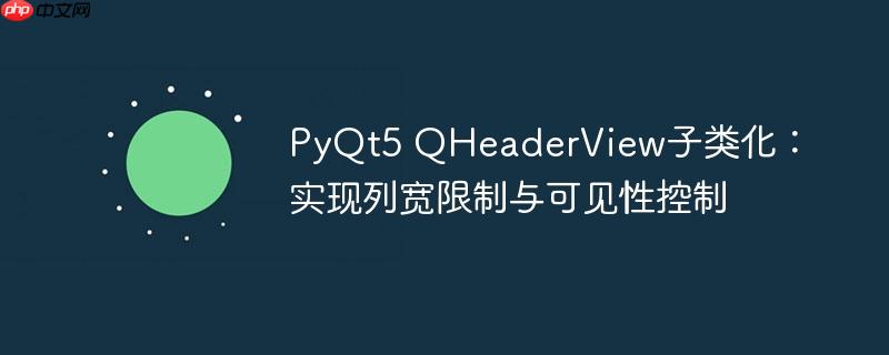 PyQt5 QHeaderView子类化:实现列宽限制与可见性控制