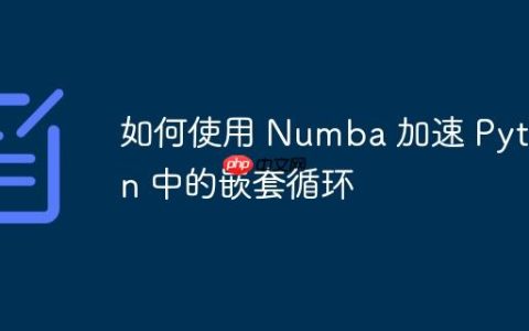 如何使用 Numba 加速 Python 中的嵌套循环