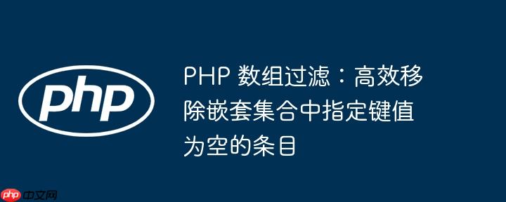 PHP 数组过滤:高效移除嵌套集合中指定键值为空的条目