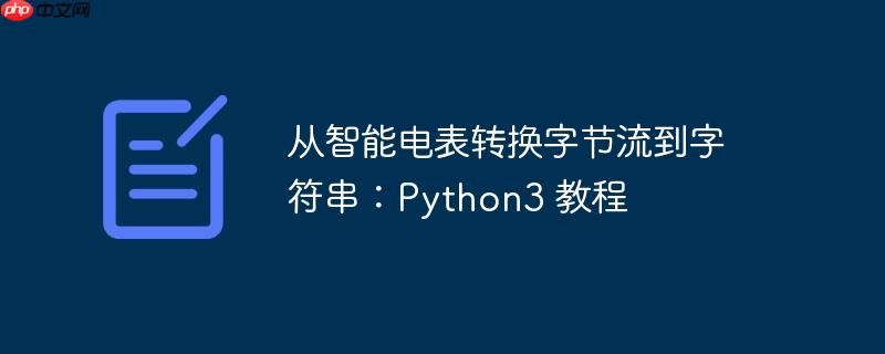 从智能电表转换字节流到字符串:python3 教程