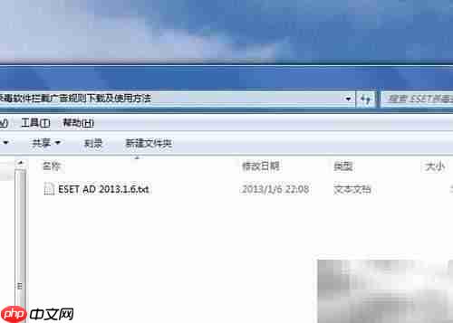 ESET广告拦截规则添加指南