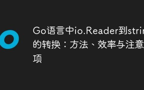 Go语言中io.Reader到string的转换：方法、效率与注意事项