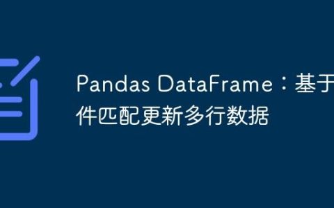 Pandas DataFrame：基于条件匹配更新多行数据