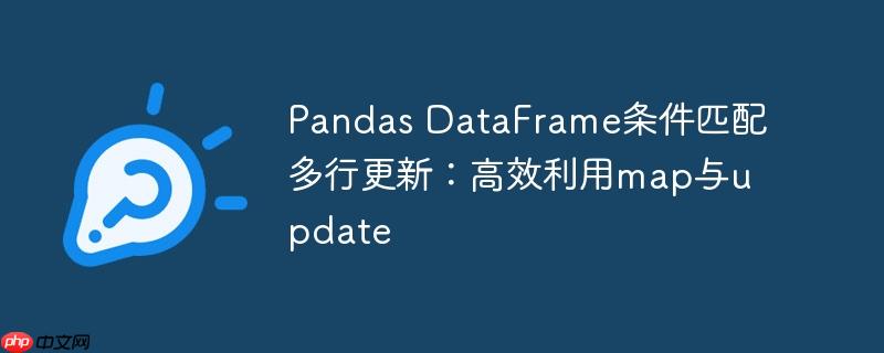 Pandas DataFrame条件匹配多行更新:高效利用map与update