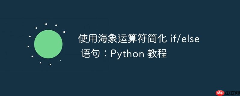 使用海象运算符简化 if/else 语句:python 教程