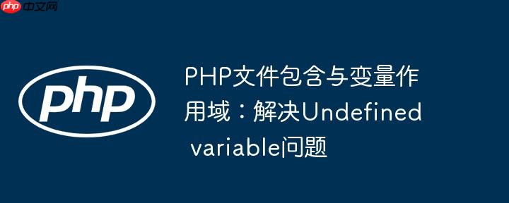 PHP文件包含与变量作用域:解决Undefined variable问题