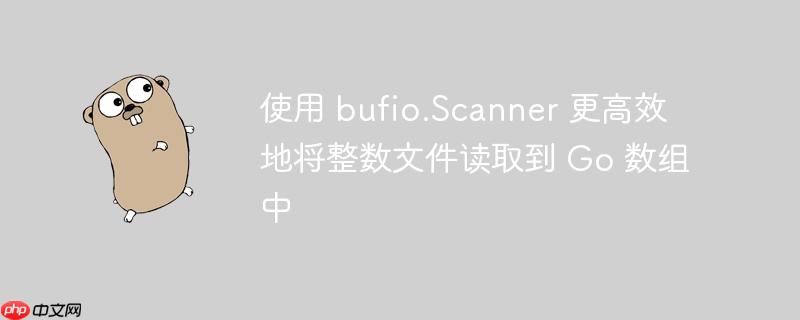 使用 bufio.scanner 更高效地将整数文件读取到 go 数组中