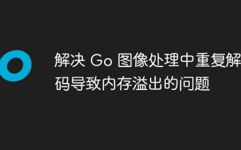 解决 Go 图像处理中重复解码导致内存溢出的问题
