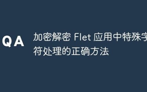 加密解密 Flet 应用中特殊字符处理的正确方法