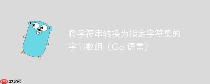 将字符串转换为指定字符集的字节数组（go 语言）