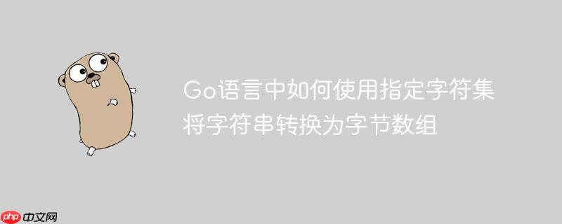 Go语言中如何使用指定字符集将字符串转换为字节数组