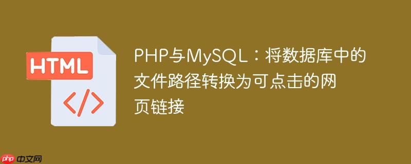 PHP与MySQL:将数据库中的文件路径转换为可点击的网页链接