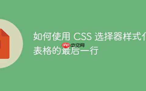如何使用 CSS 选择器样式化表格的最后一行