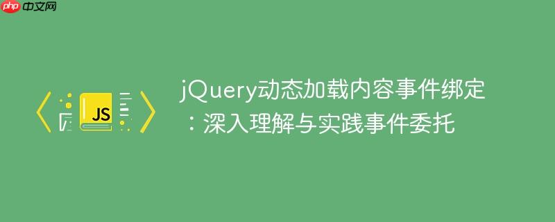 jQuery动态加载内容事件绑定:深入理解与实践事件委托