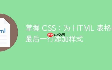 掌握 CSS：为 HTML 表格的最后一行添加样式