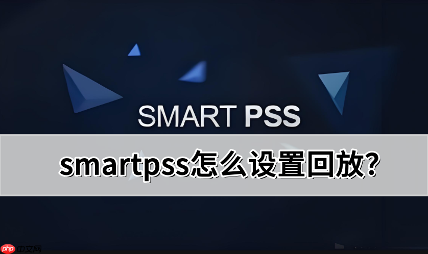 smartpss怎么设置回放?smartpss设置回放的操作方法