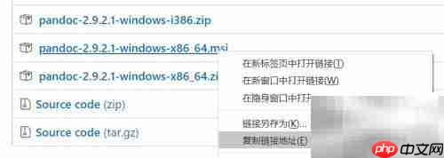 Win10安装Pandoc转换工具