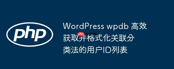 WordPress wpdb 高效获取并格式化关联分类法的用户ID列表
