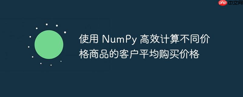 使用 numpy 高效计算不同价格商品的客户平均购买价格