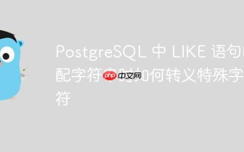 PostgreSQL 中 LIKE 语句匹配字符串时如何转义特殊字符