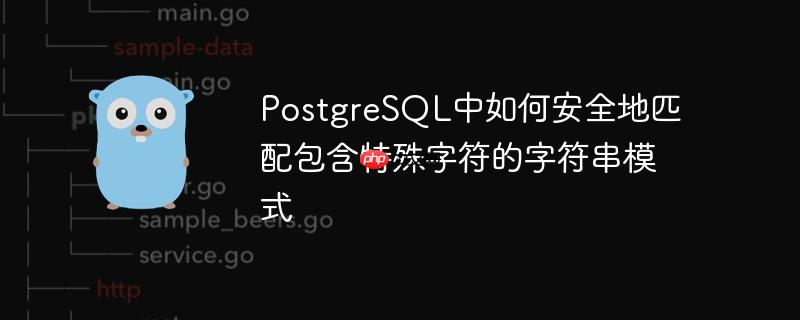 PostgreSQL中如何安全地匹配包含特殊字符的字符串模式