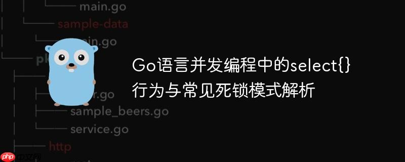 Go语言并发编程中的select{}行为与常见死锁模式解析