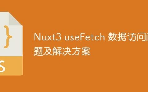 Nuxt3 useFetch 数据访问问题及解决方案