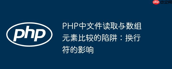 PHP中文件读取与数组元素比较的陷阱:换行符的影响